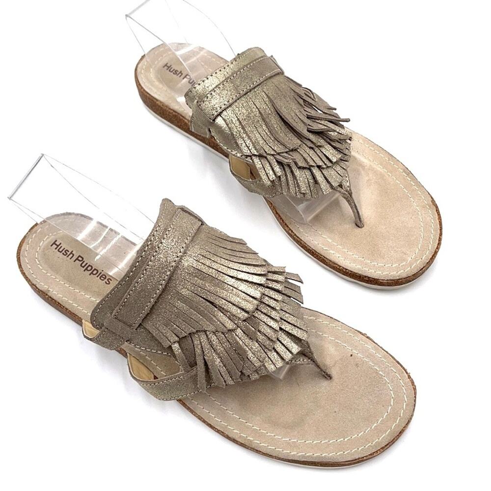 HUSH PUPPIES BRYSON metallic leather sandals sz 12